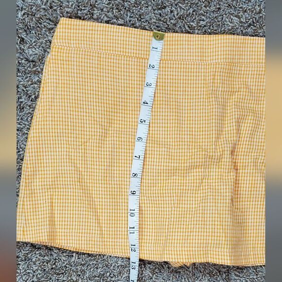 Free People Orange & White Checked Skort - Picture 3 of 7
